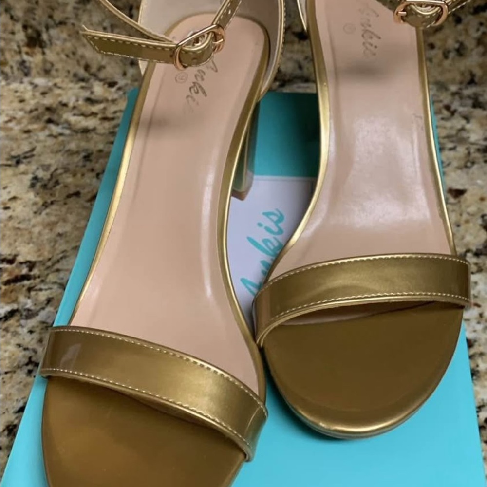 Gold Metallic Heels with Elegant Design